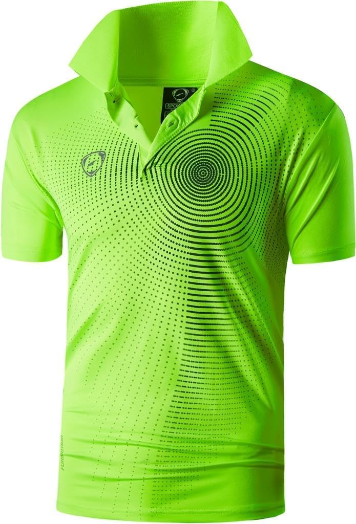 jeansian Men's Sport Outdoor Quick Dry Fit Short Sleeves Polo Tee Shirt Tshirt T-Shirt Tops Golf Tennis Bowling LSL195