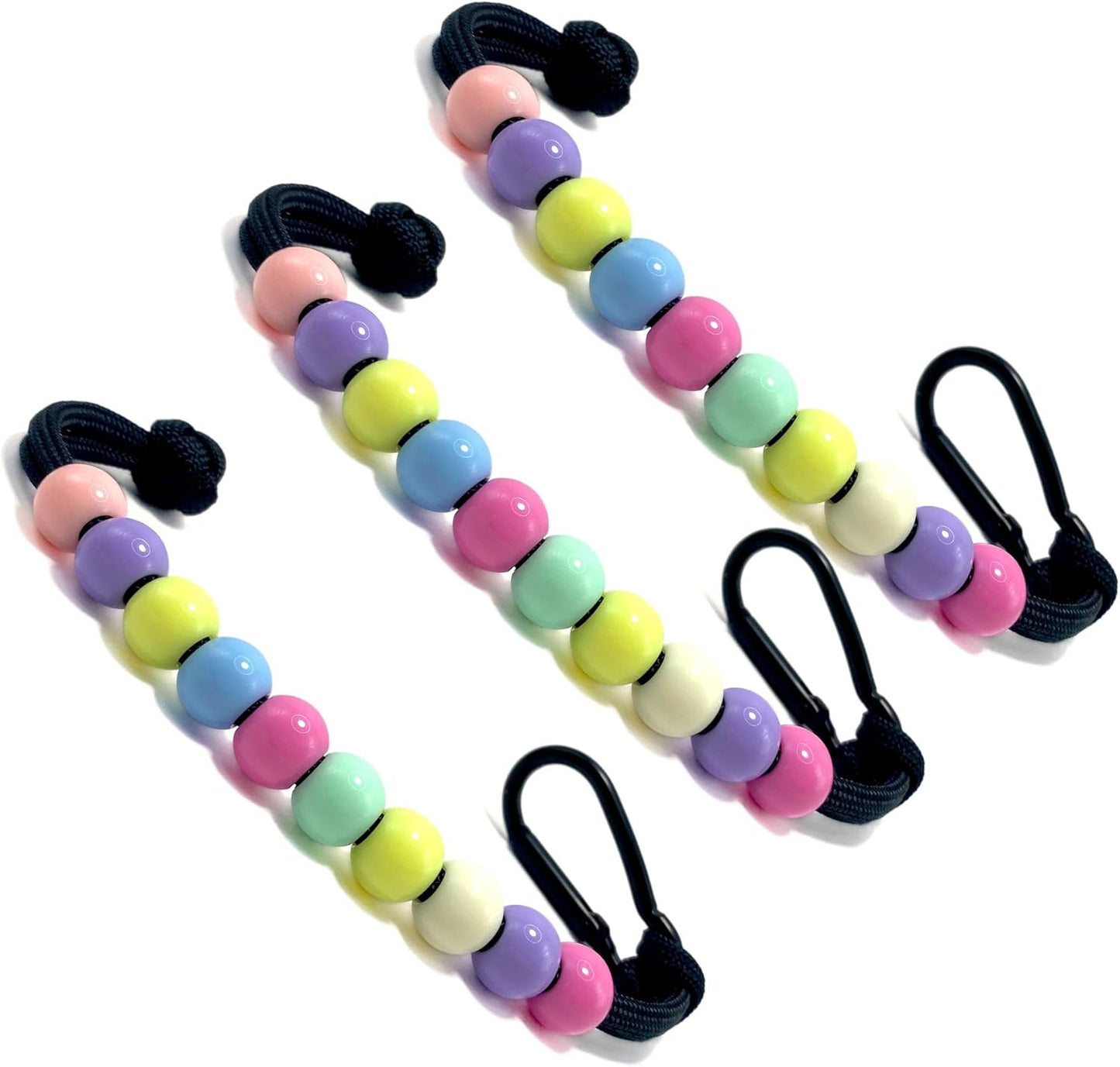 LAMIBEE Pack 3pcs, Golf Beads Count Stroke Score Counter, Durable 550 lbs Paracord String with 10 Beads, Easy Scorekeeping, Hand-Braided with Clip