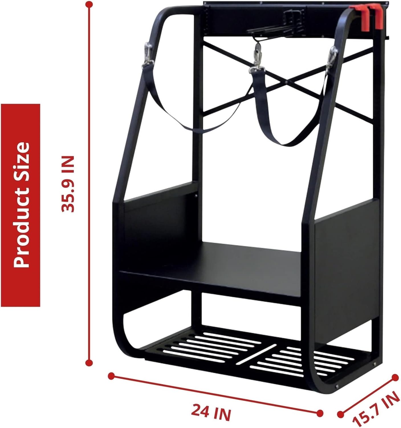 WALMANN Wall Mount Golf Bag Organizer Extra Large 2 Golf Bags Stand Golfing Equipment and Accessories Storage Rack for Garage Shed Basement