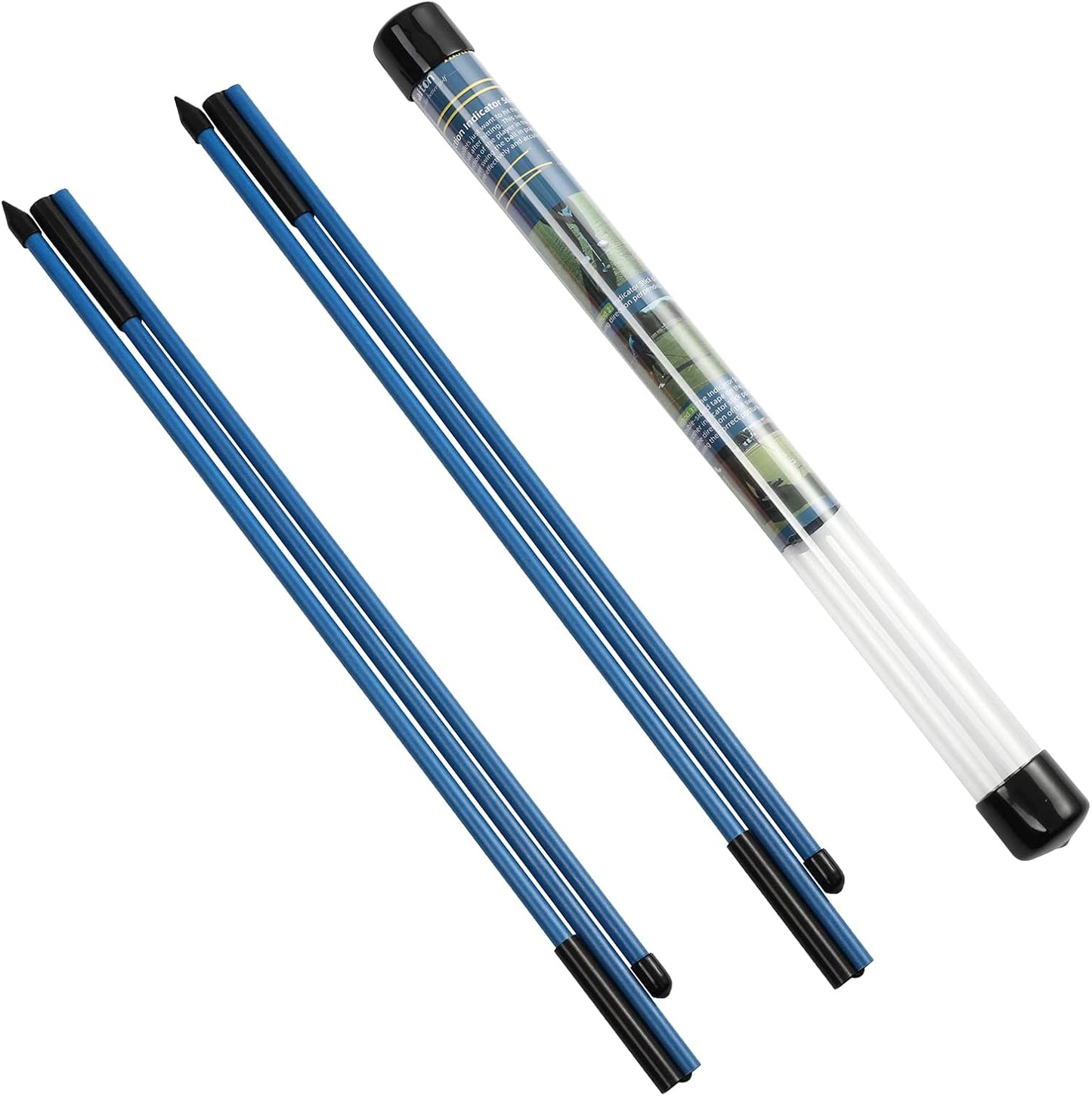 Rhino Valley Golf Alignment Sticks - 48" Collapsible Golf Practice Rods for Aiming, Putting, Full Swing Trainer, Posture Corrector with Clear Tube Case, Golf Training Equipment