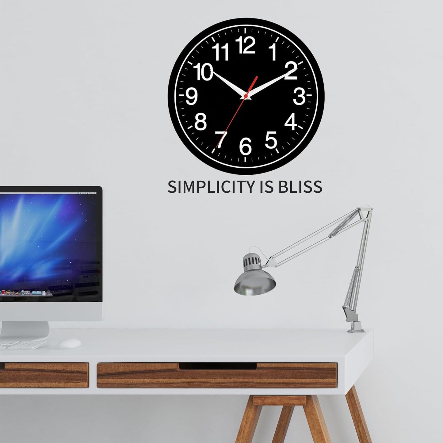 Wall Clock Modern 8 Inch Battery Operated Silent Non Ticking Small Analog Clock Decorative for Bedroom Kitchen Bathroom Office Home