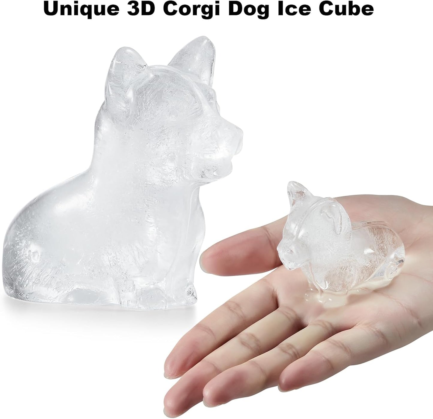 Nax Caki Corgi Dog gifts 3D Ice Cube Mold Fun Shapes, Large Craft Ice Mold, Big Dog Ice Cube Trays for Whiskey Cocktails Bourbon