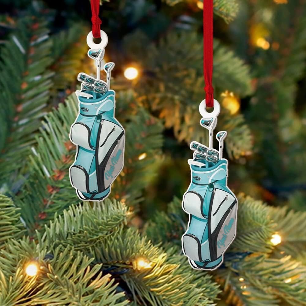 Personalized Golf Bag Ornament, Gift for Golf Lover, Ornament with Name, Gifts for Golf Lovers, Him, Her, Home Décor, Golfing Cart Christmas Ornament, Idea 4