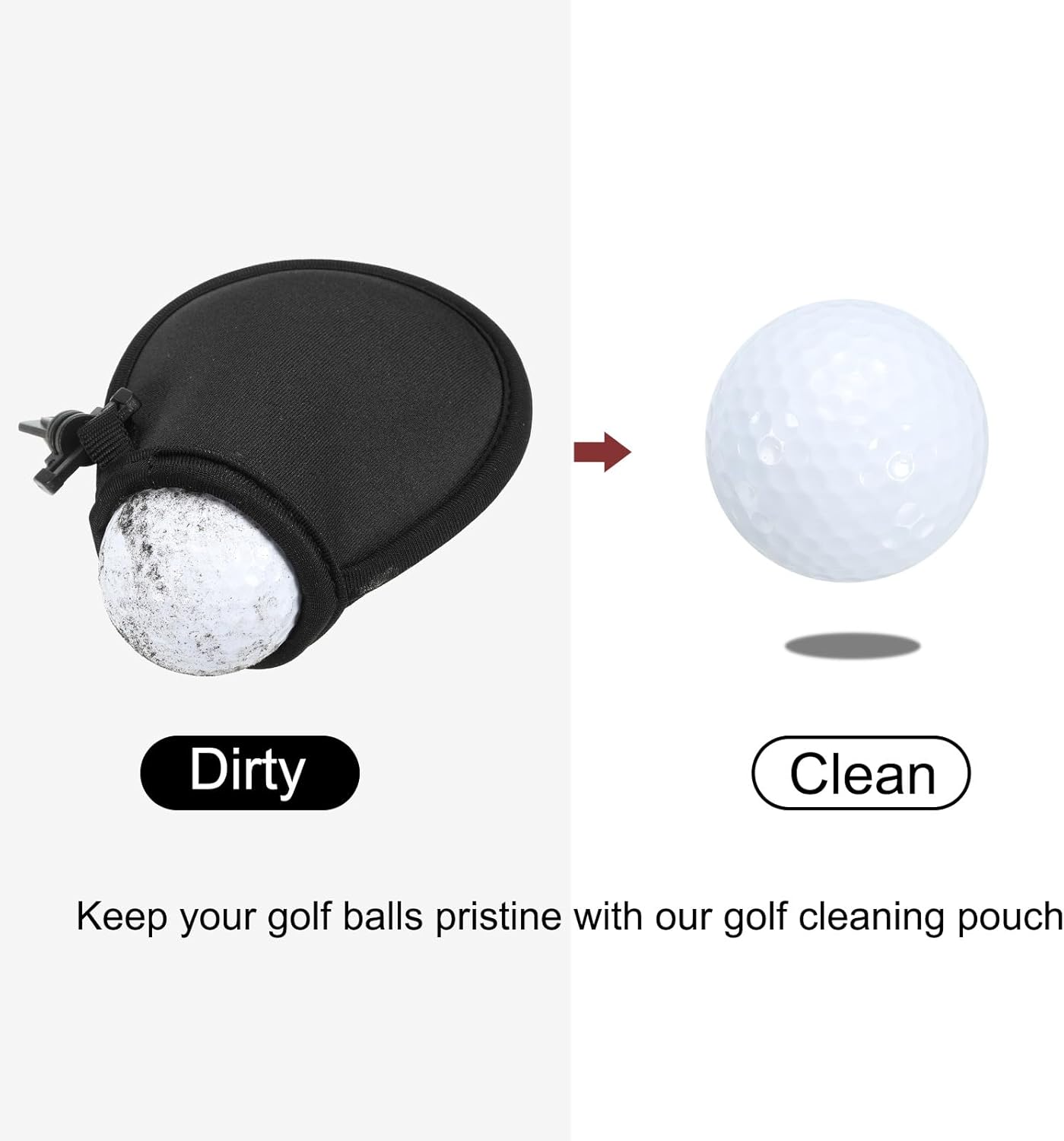 PATIKIL Golf Ball Washer Pouch, Portable Golf Balls Cleaner Pocket Bag with Hanging Clip for Women Golf Exercise