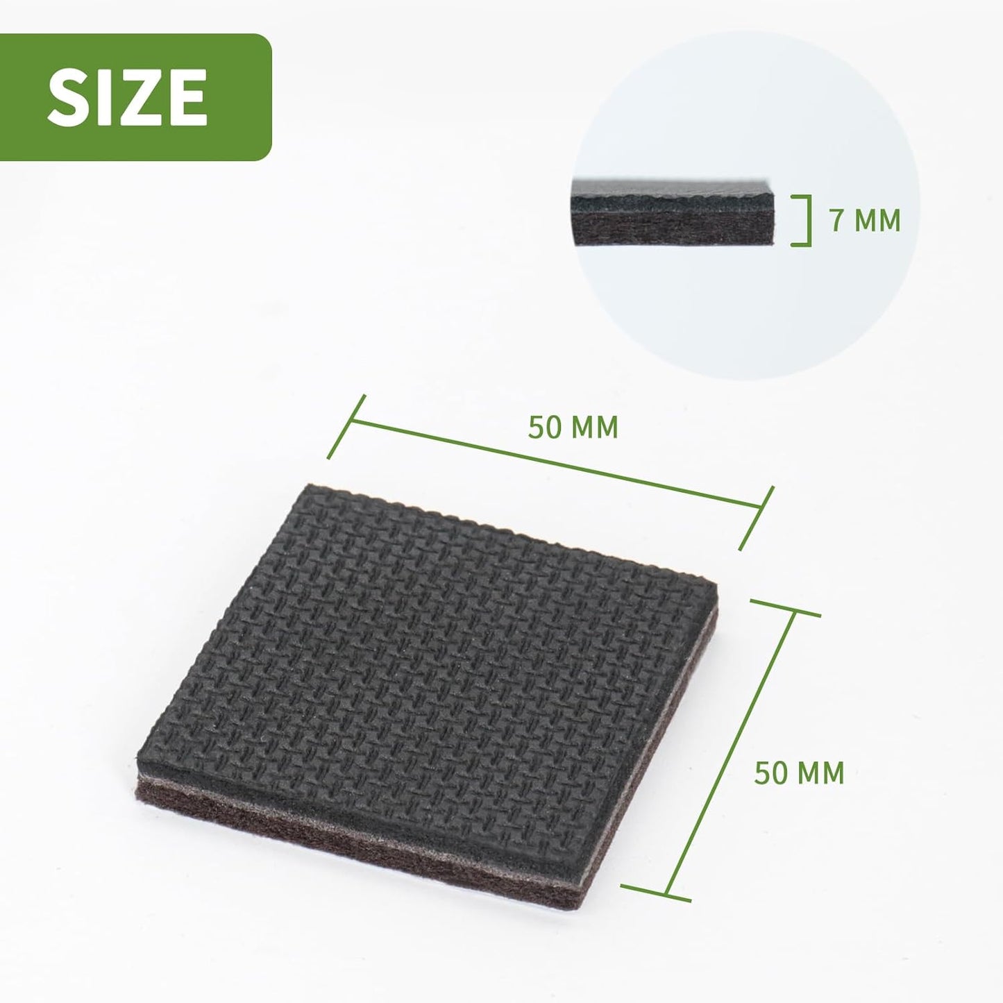 Non Slip Furniture Pads 32 PCS 2'' Square - Anti Slip Furniture Pads - Self Adhesive Rubber Feet Furniture Feet - Chair Leg Floor Protectors - Keep Furniture in Place