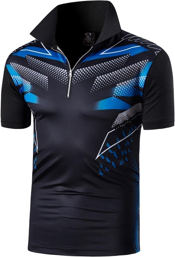 jeansian Men's Sport Outdoor Quick Dry Fit Short Sleeves Polo Tee Shirt Tshirt T-Shirt Tops Golf Tennis Bowling LSL195