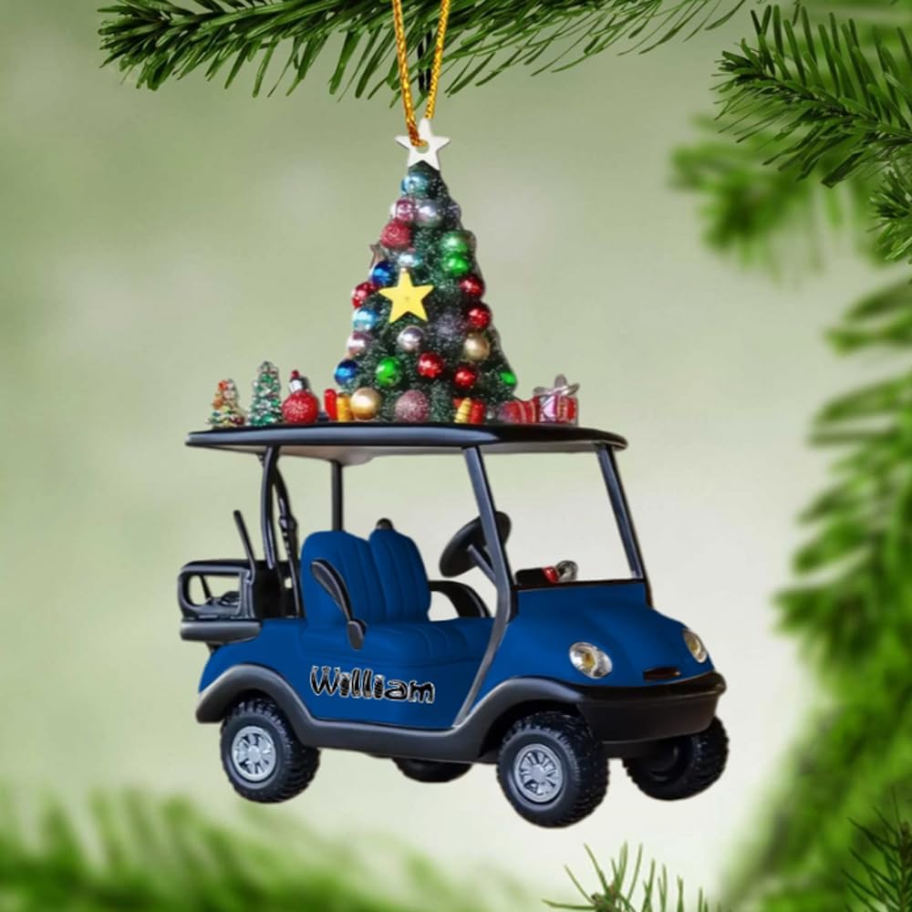 Personalized Golf Car Christmas Ornament, Christmas Ornament, Golf Cart Family, Golf Ornament, Golf Cart Ornament, Golf Christmas Ornaments, Golf Ornaments for Christmas Tree Gift for Golf Lovers/6