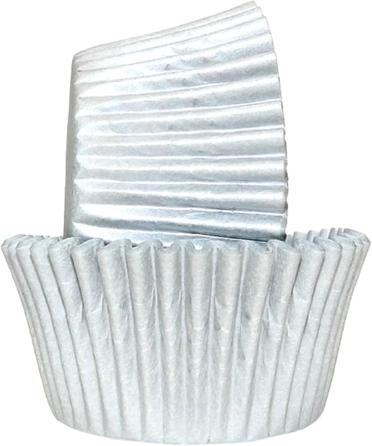 Regency Wraps Greaseproof Professional Grade Baking Cups, Pack of 40, Standard Liners, Silver Matte, for Cupcakes, Muffins, Candy, Non Stick