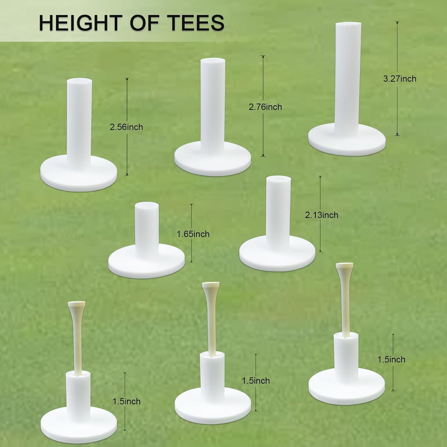 KOFULL Rubber Golf Tees for Mats, Golf Simulator Tees for Home, Golf Tee Holder for Driving Range & Simulator, Unbreakable Golf Mat Tee - Golf Accessories for Indoor & Outdoor Practice