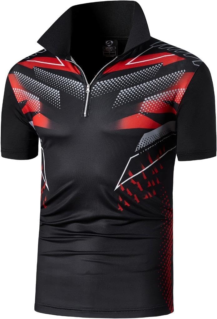 jeansian Men's Sport Outdoor Quick Dry Fit Short Sleeves Polo Tee Shirt Tshirt T-Shirt Tops Golf Tennis Bowling LSL195