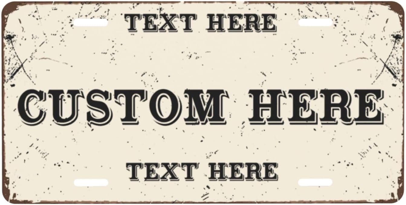 Custom Personalized Text Image Photo Design Customized Tag Aluminum License Plates for Front of Car 6x12 Inch-24