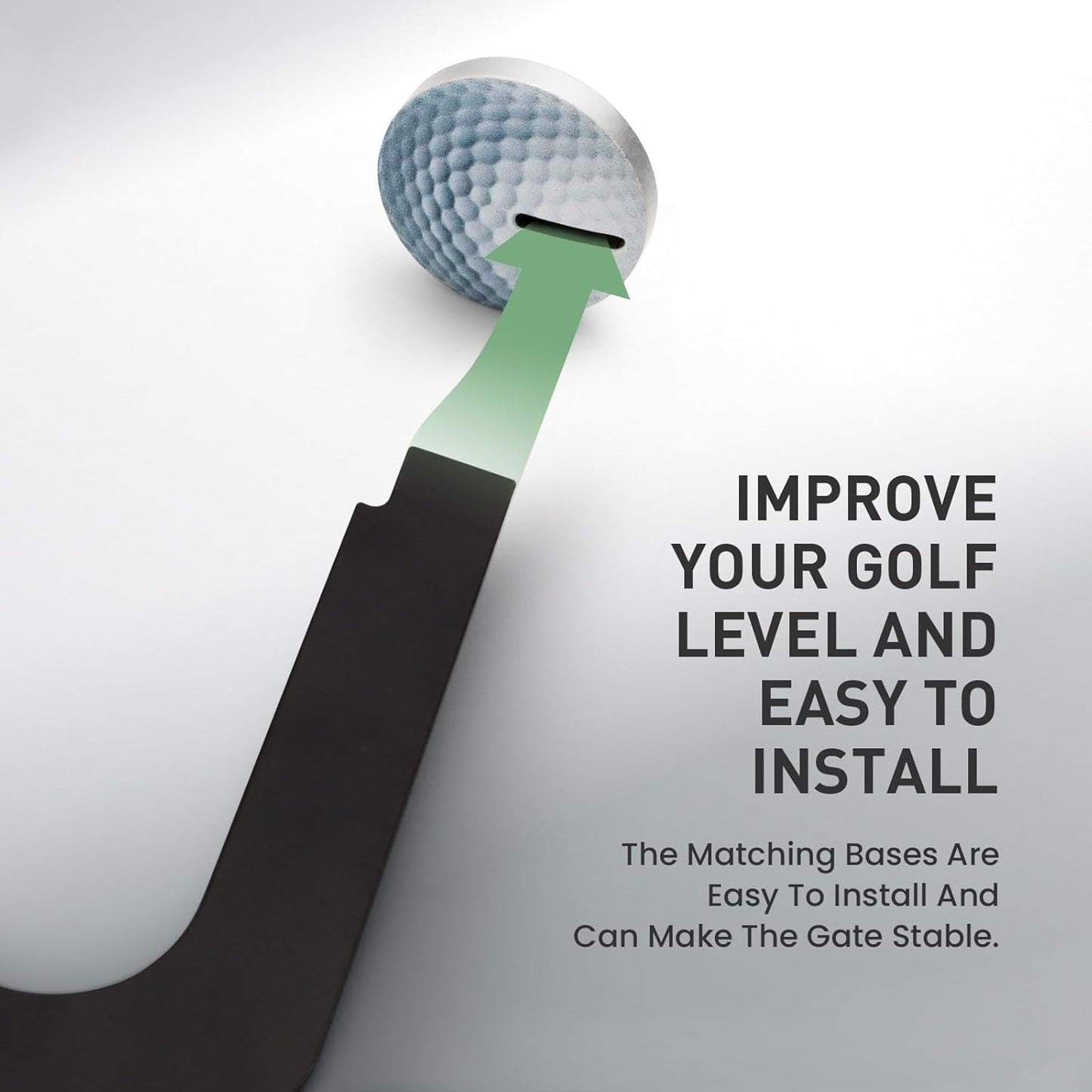 FINGER TEN Golf Putting Gates 3 Gate Sizes S M L(2''/ 2.36''/ 2.76'') with Protective Pouch Putting Training Aids, Game Gift for Home Green Outdoor Indoor Use (3 Putting Gate)