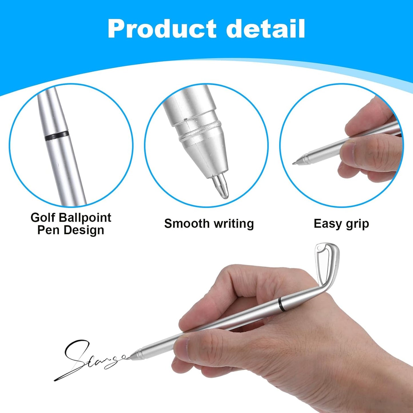 100 Pcs Mini Golf Club Ballpoint Pens 1.0 mm Bulk, Decorative Mini Golf Ballpoint Clubs Pen Ball Ergonomic Pen for Students School Office Souvenirs Funny Sports Golfing Club Props Party Favors Decor