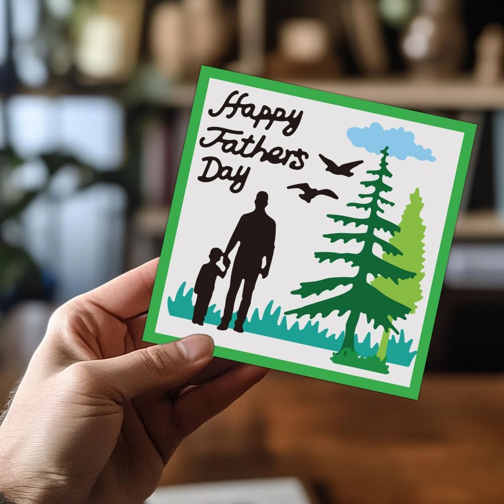 Father's Day Cutting Dies Pine Tree Card Making Die Cut Carbon Steel Die Cuts Stencils Card Scrapbooking Embossing Template for DIY Paper Craft Making Album Gift Invitation Decor