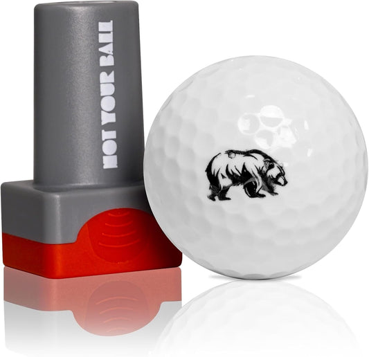QUBI Golf Ball Stamp, Golf Ball Stamper, Reusable Self-Inking Golf Ball Stamp Marker to Identify Golf Balls, Golf Gift Golf Accessories for Men and Women Golfers