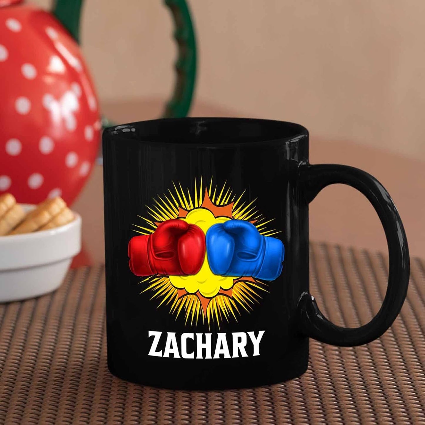 Personalized Boxing Coffee Mugs Cups Gifts For Men Women Fans Team Boxing, Customized Boxer Boxing Gloves Coffee Cup With Name, Boxing Gloves Black Ceramic Mug Gift, Boxer Boxing Tea Mug 11 Oz 15 Oz