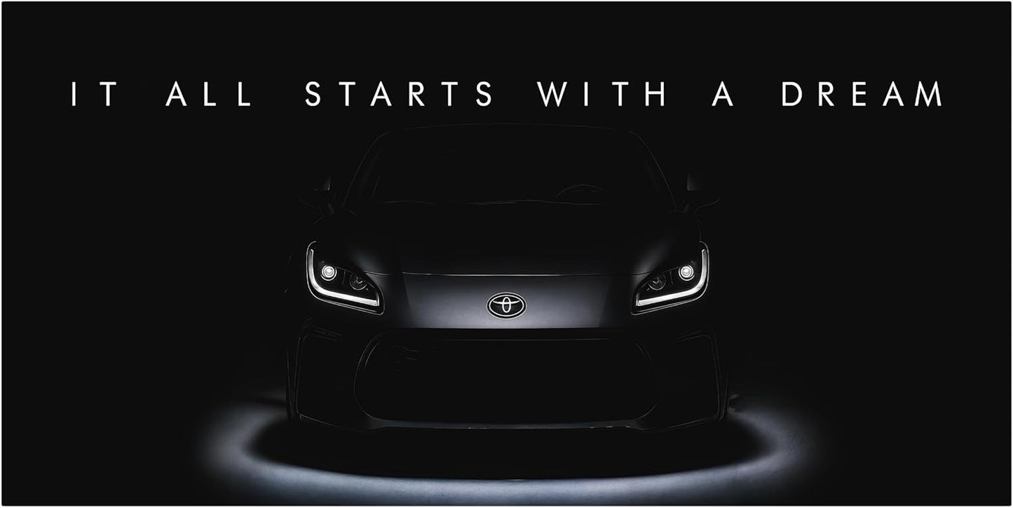 Motivational Wall Art for Office, Super Car Art Canvas, Inspirational Automotive Decor for Toyota GR86 Sportscar Lovers, Motivational Wall Decor for Home, Car Poster (15" x 30" in)