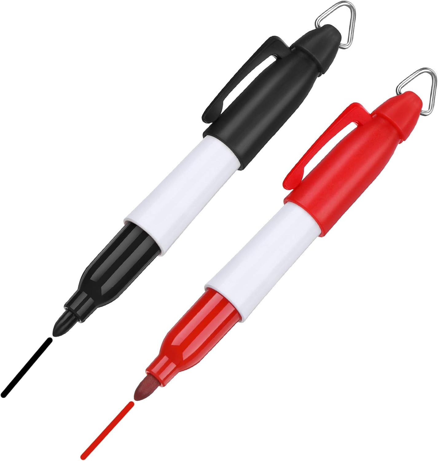 WILLBOND 2 Pieces Golf Ball Line Marker Tool Marking Alignment Putting Tool and 2 Pieces Golf Ball Marker Pen, 4 Pcs Totally