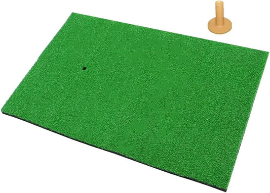 Golf Hitting Mat -32 x 20 inch Artificial Turf, SBR Foam Bottom with Rubber Tee for Swing Practice, which is an Indoor-Outdoor Chipping mat