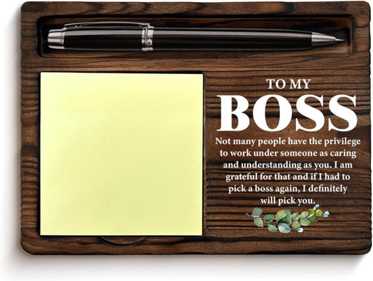 Best Boss Gifts for Men, Thank You Gifts for Bosses Boss's Day Retirement Birthday, to My Boss Self-Stick Note Pad Holders Office Decor Bosses Day Gift Ideas