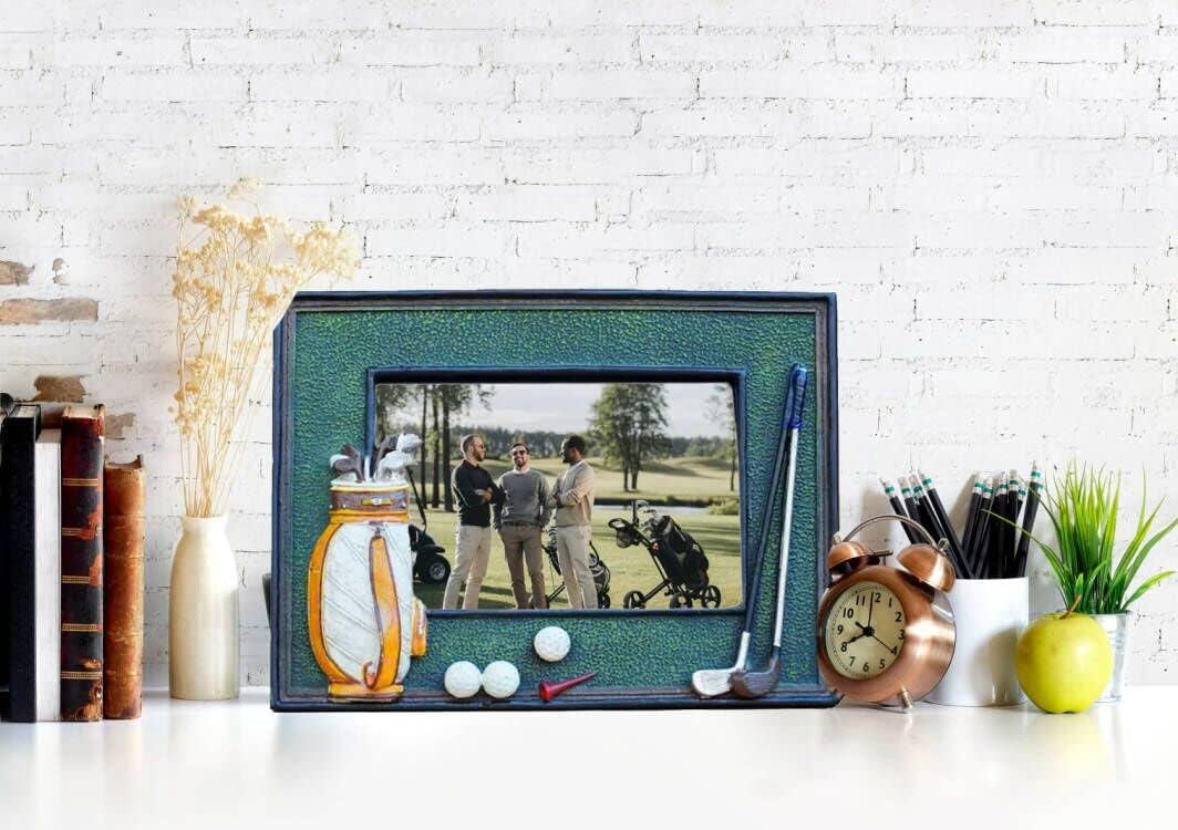 3D Golf Photo Frame Unique Handmade Golf Gifts for Golf Father/Men/Women/Dad/Mom (Black-1)
