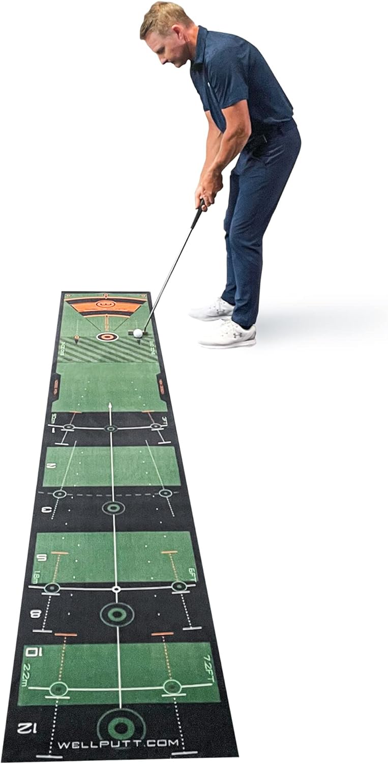 WELLPUTT - Golf Putting Training Mat - Classic Green 10ft