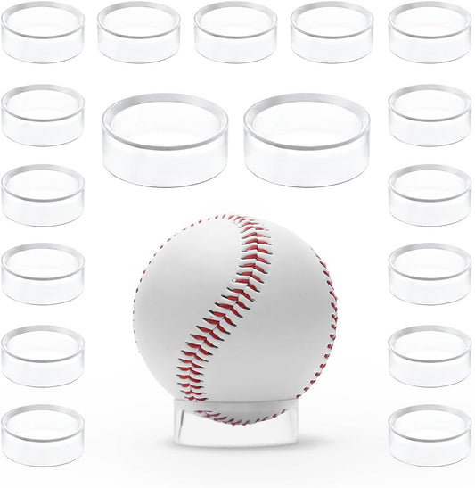 Party Zealot 30 pcs Large Acrylic Clear Baseball Stands 1-5/8" Size Display Holders for Large Round Object Soccer Softballs