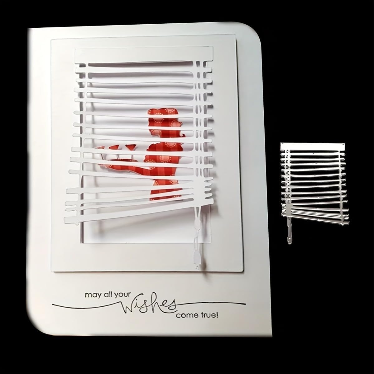 Lapoo 3D Backgrounds Frame Metal Cutting Die for Scrapbooking, New Cutting Dies DIY Album Card Making Decor Paper Craft Metal Die Cuts Party Wedding Decorations (Curtain 4.5 x 2.8 in)