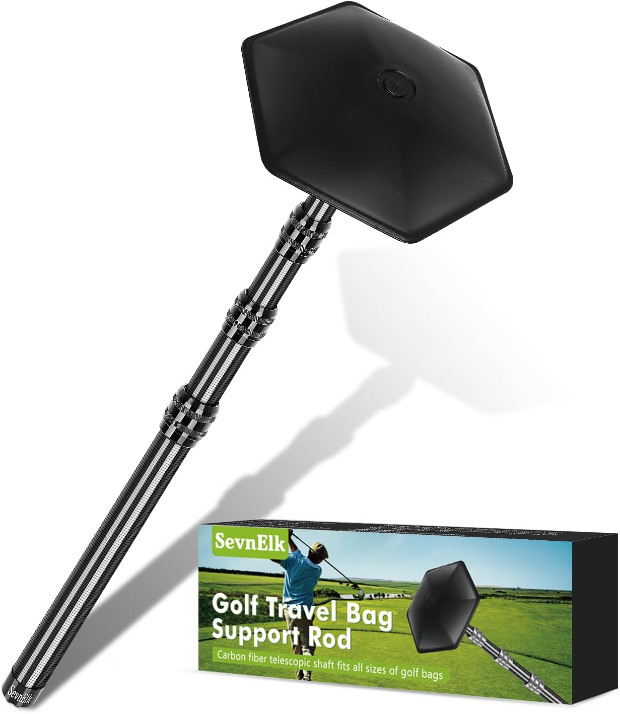 Carbon Fiber Golf Travel Bag Support Pole - Anti-Extrusion Cover and Lightweight Travel Golf Bag Support Rod, Stiff Arm for Golf Travel Bag