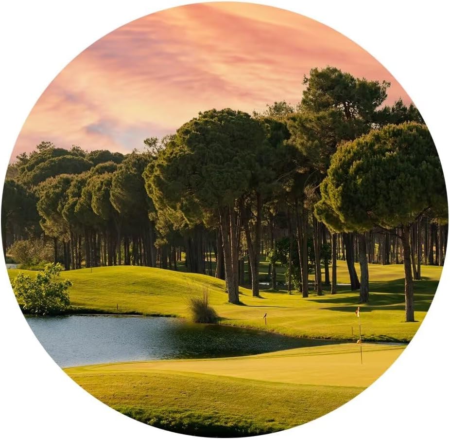 Sunset Golf Course Wall Art for Living Room Bedroom Bathroom Home Decorations Golf Course Picture Poster Print on Canvas Modern Artwork Framed Ready to Hang(24''H x 36''W)