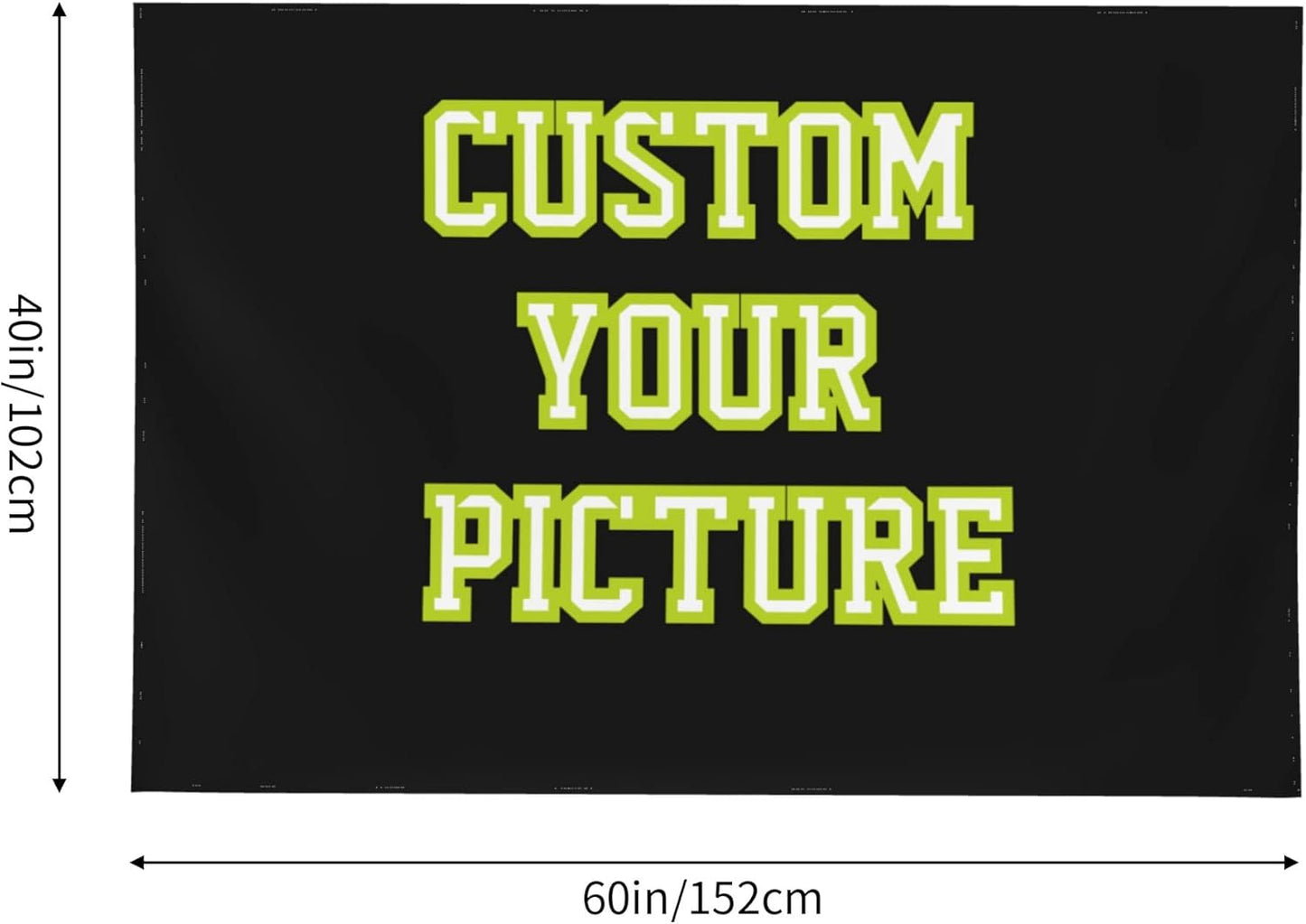 JINJUREN Custom Tapestry Upload Images Banners and Signs Customize For Bedroom 60 * 40 inch Horizontal
