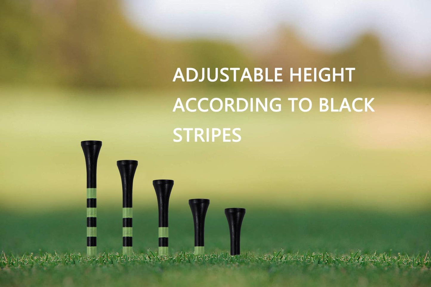 Wooden Golf Tees 3-1/4", 2-3/4", 2-1/8", 1-1/2" Available, 100 Count (Natural Color, White, Black, Blue, Red, Green, Yellow, Pink, Orange)