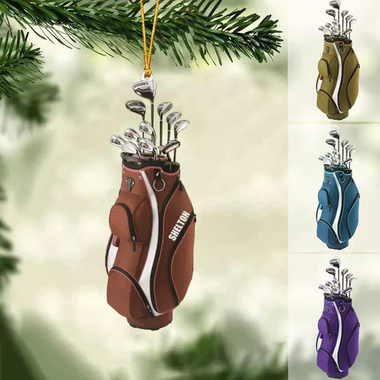 Personalized Golf Bag Christmas Ornament, Gifts for Golf Lovers, Him, Her, Family Member, Christmas Tree Decor, Home Décor, Golfing Cart Christmas Ornament, Idea 2