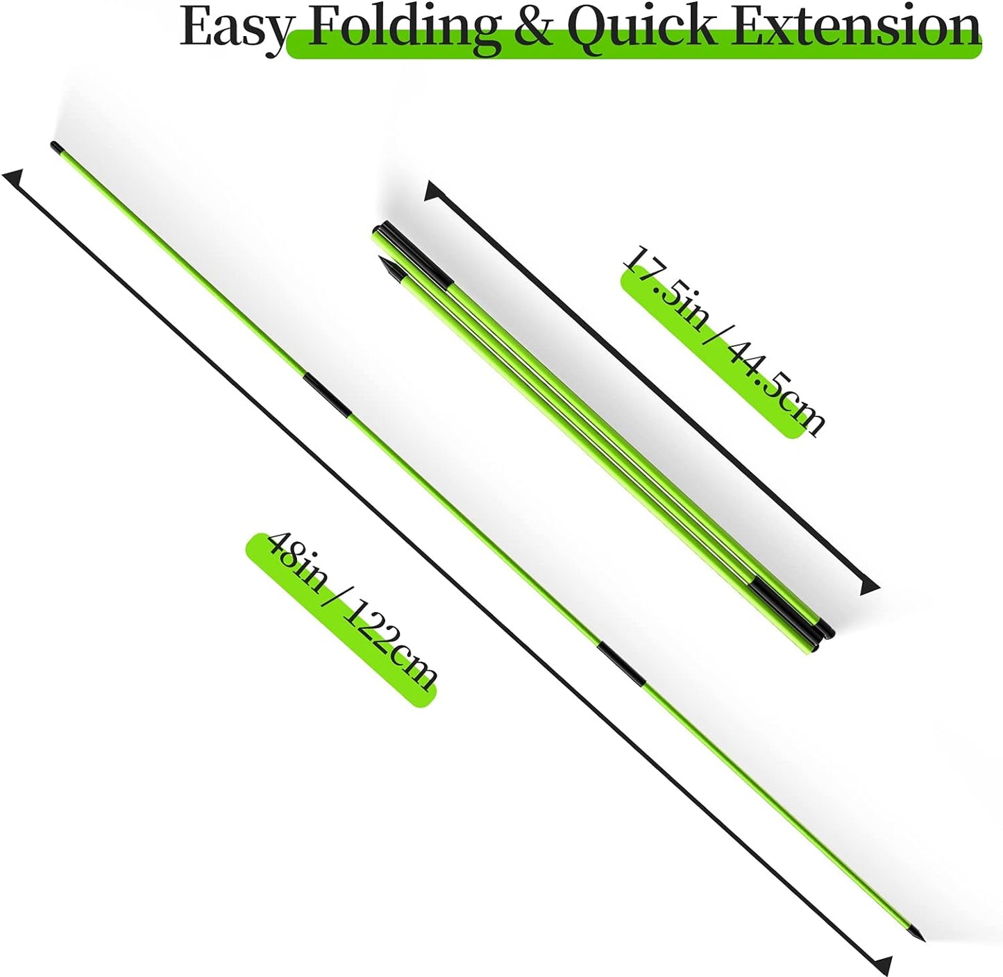 MoKo Golf Alignment Stick, 2 Set Golf Alignment Rods, 48" Collapsible Alignment Stick Golf Training Aid for Aiming, Putting, Posture Corrector, Golf Practice Sticks with Clear Tube Case