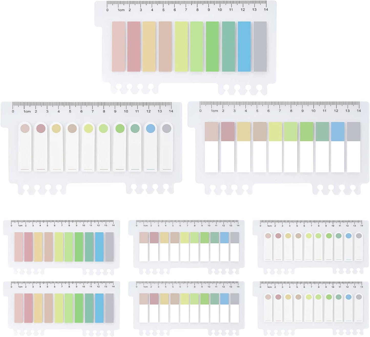1200 pcs Index Tabs,Sticky Markers Transparent Arrow Index Flags Tabs,Plastic Sticky Notes for Page Marking for Books,Files,Annotation Tabs,10 Colors Macaron Styles Writable Page Tabs