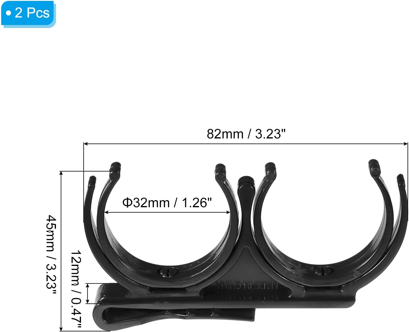 PATIKIL Golf Ball Holder, 2 Pcs Plastic Rotatable Foldable Hold 2 Balls Golf Clip Accessories for Ball Games Attachment on Waist Belt, Black