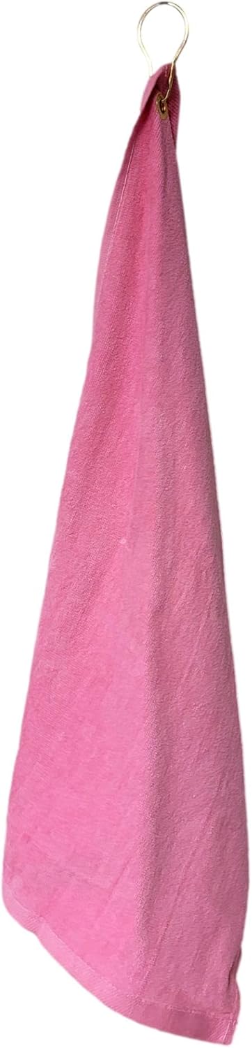 Cotton Golf Bag Towel with Clip (Light Pink)