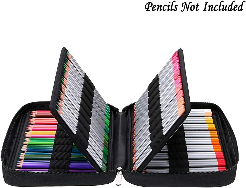 BTSKY Portable Colored Pencil Case - Colored Pencil Organizer Holds 166 Pencils or 112 Gel Pens Large Capacity Zippered Pencil Holder Gel pens