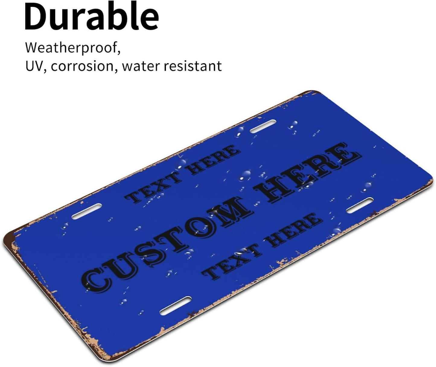 Custom Personalized Text Image Photo Design Customized Tag Aluminum License Plates for Front of Car 6x12 Inch-10