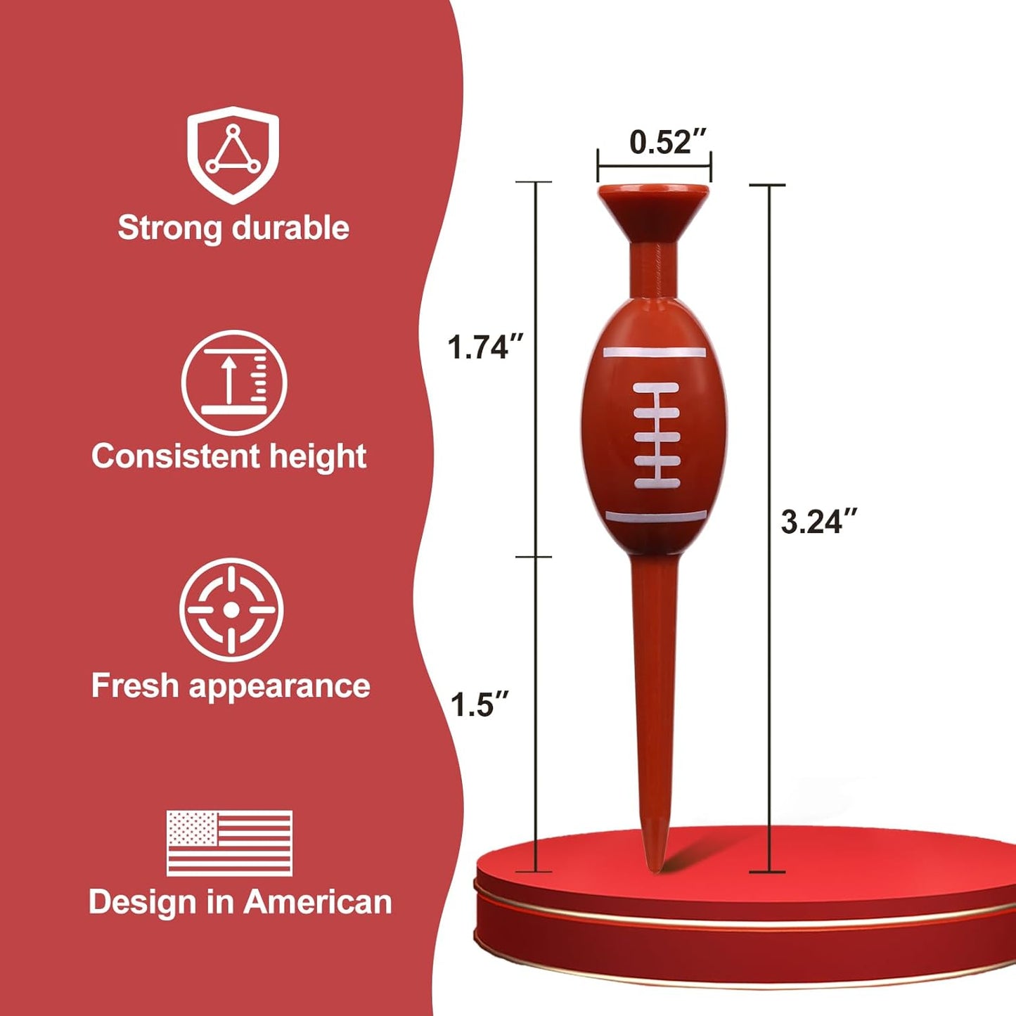 Plastic Golf Tees, Pack of 25, for Height Consistency, Excellent Durability and Stability Tees, Golf Gift for Men Women and Children, Golf Accessories