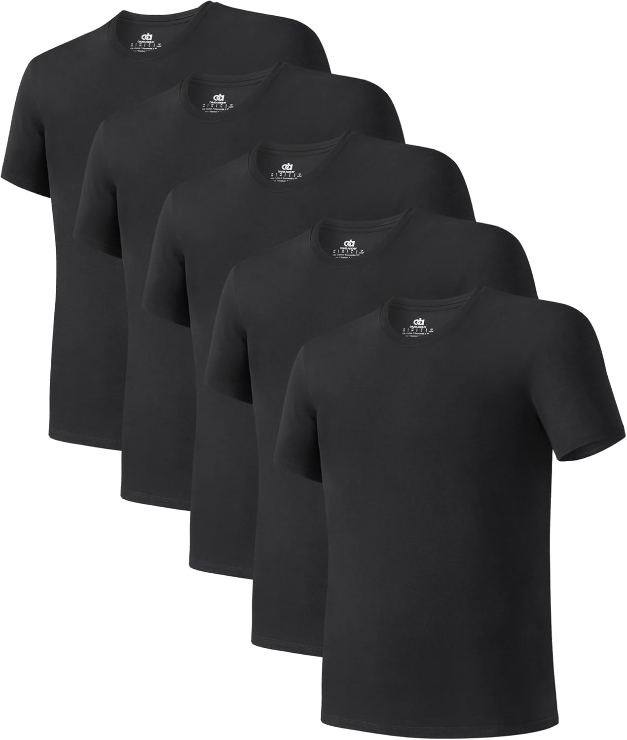 DAVID ARCHY Men's Undershirt Bamboo Rayon Moisture-Wicking Crewneck T-Shirts Stretch Tees for Men, 3 or 5 Pack