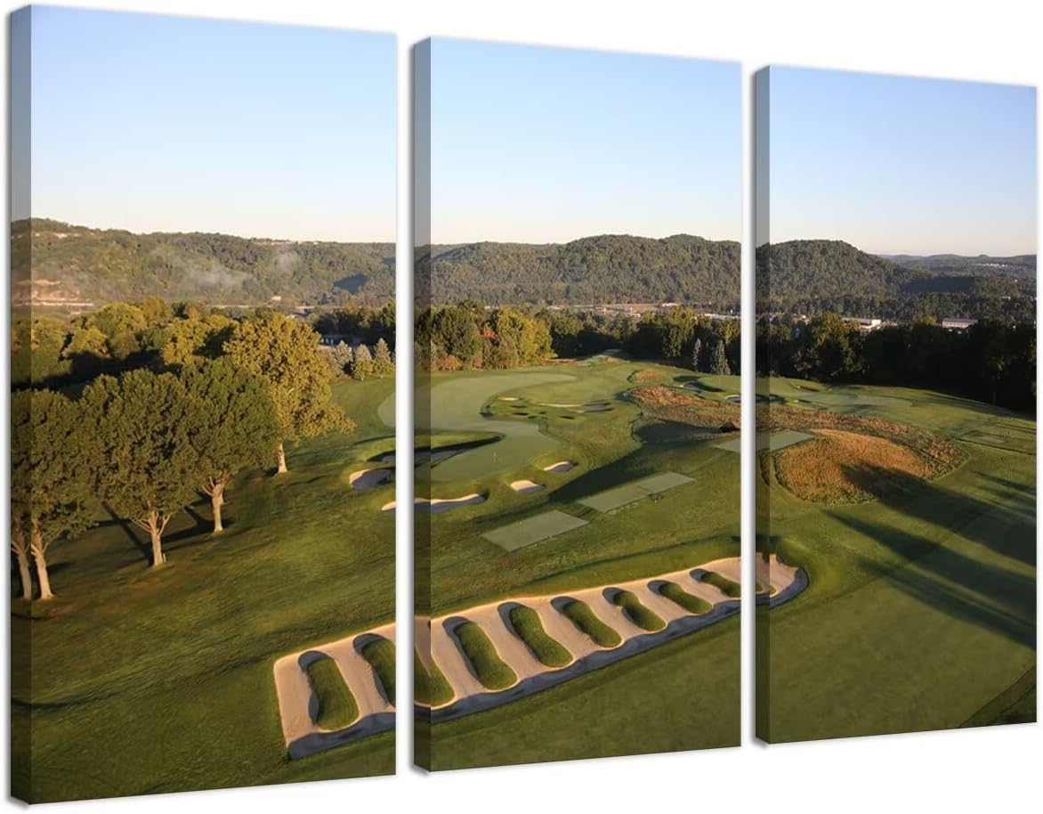 Oakmont Country Golf Club Wall Art for Living Room Bedroom Bathroom Home Decorations Oakmount Golf Art Golf Pictures Posters Framed Artwork Canvas Prints Ready to Hang(20''W x 40''H x3)