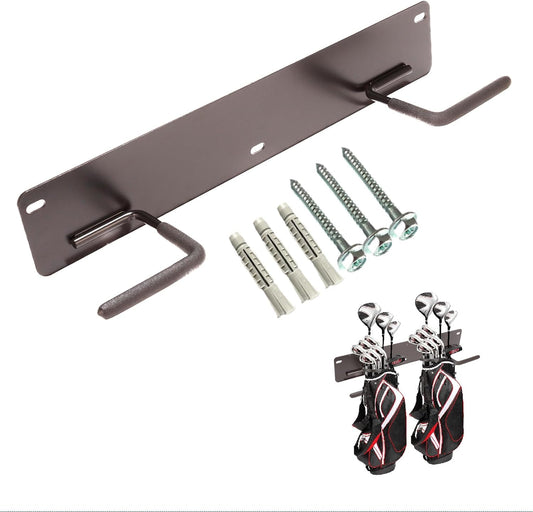 Golf Bag Wall Mount Holder-Golf Bag Holder for Garage,Golf Bag Storage Rack with PVC Rubber Hooks,Heavy Duty Rack with Spray & Dip Coating Finish