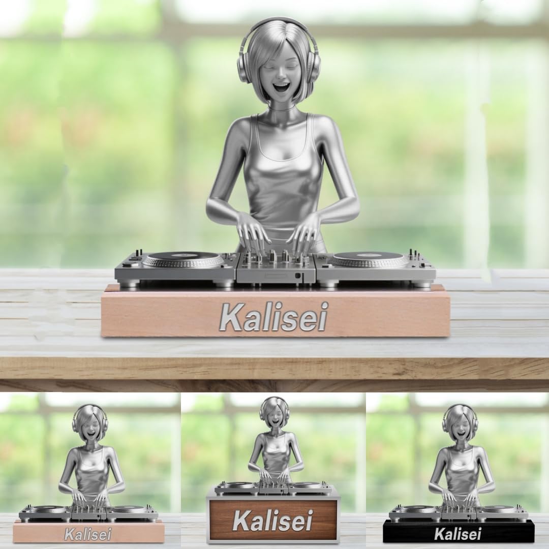 Custom DJ Name Desk Sign Personalized Acrylic DJ Desk Ornament Music Studio Decor Plaque Disc Player Hip-hop Singer Figurine Trinket Music Lovers Gift for Men Women
