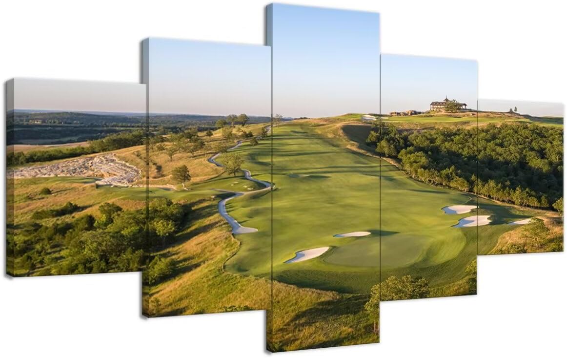 Paynes Valley Golf Course Wall Art for Living Room Bedroom Bathroom Home Decorations Paynes Valley Golf Course Posters Framed Artwork Canvas Prints Ready to Hang(60''W x 32''H)