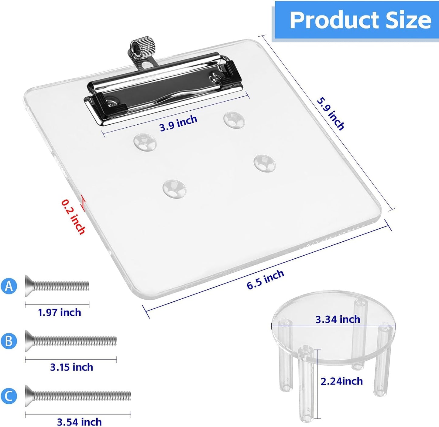 Archerest Golf Cart Steering Wheel Scorecard Holder with Pencil Holder for Club Car/EZGO TXT& RXV/Yamaha G29/Icon I40/Star Car/Excar and Other Most Golf Carts Clear 5mm Thick Acrylic
