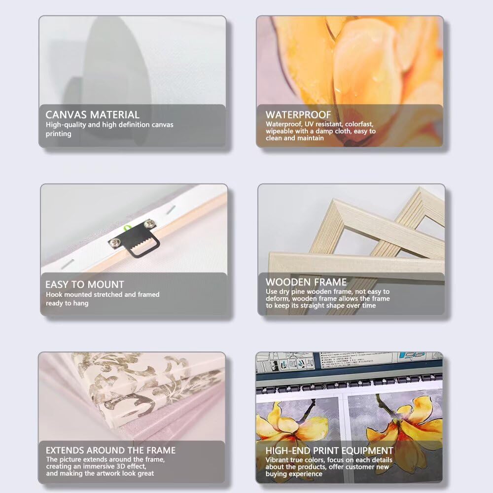 Pankila Golf Course Canvas Wall Art for Gym Club Golf Wall Decor Yellow Green Golf Landscape Abstract Wall Painting Decor Living Room Bedroom Bathroom Frame Artwork (24''W x 24''H x 4)