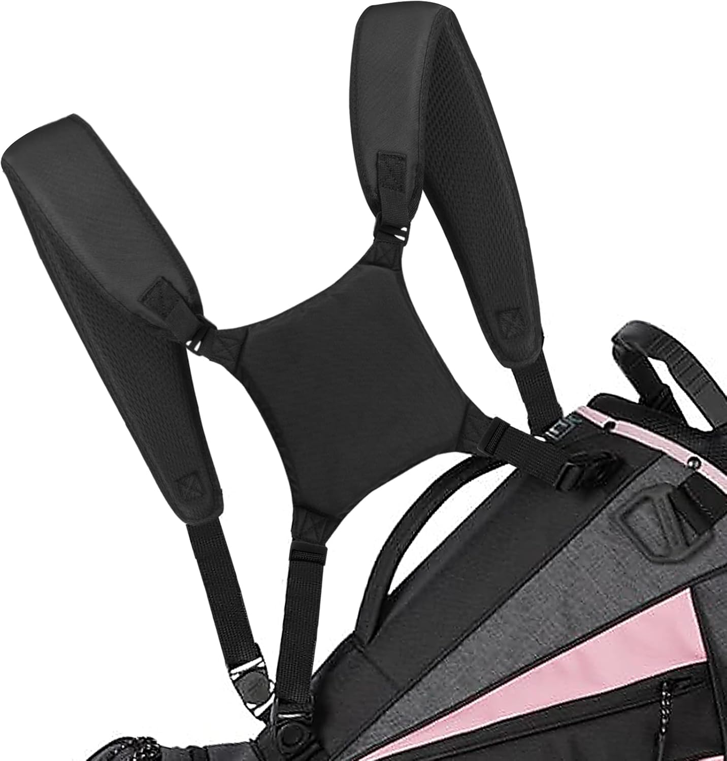 Golf Bag Strap Replacement, Golf Bag Straps Double Shoulder, Universal Padded Carry Strap Waterproof Comfort Golf Bag Backpack Straps Replacement Black