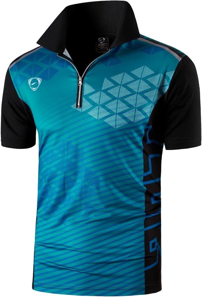 jeansian Men's Sport Outdoor Quick Dry Fit Short Sleeves Polo Tee Shirt Tshirt T-Shirt Tops Golf Tennis Bowling LSL195