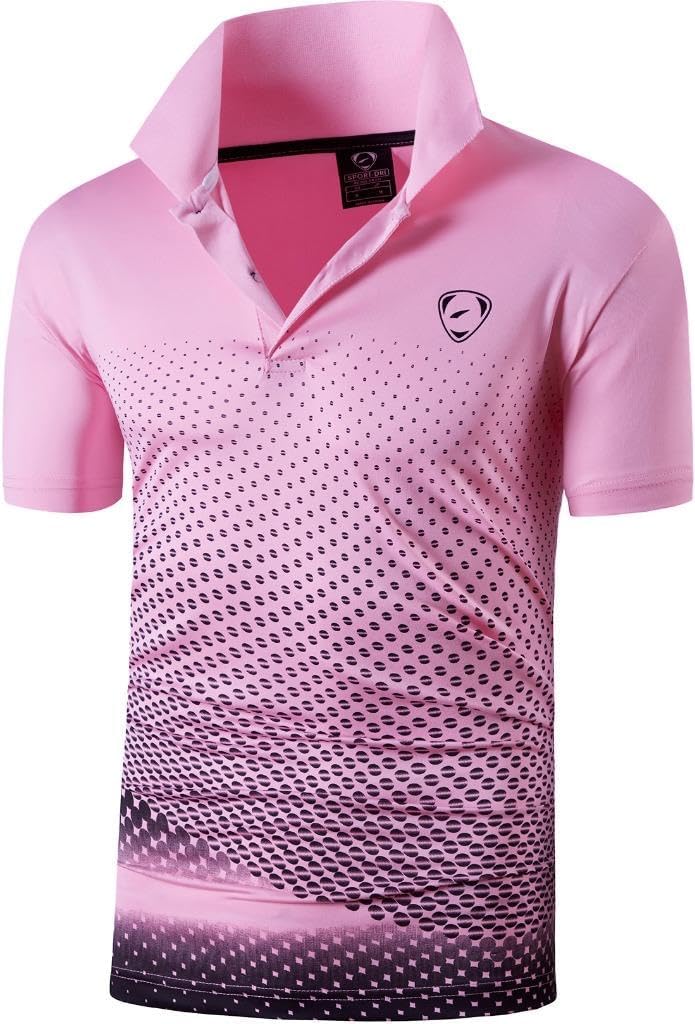 jeansian Men's Sport Outdoor Quick Dry Fit Short Sleeves Polo Tee Shirt Tshirt T-Shirt Tops Golf Tennis Bowling LSL195